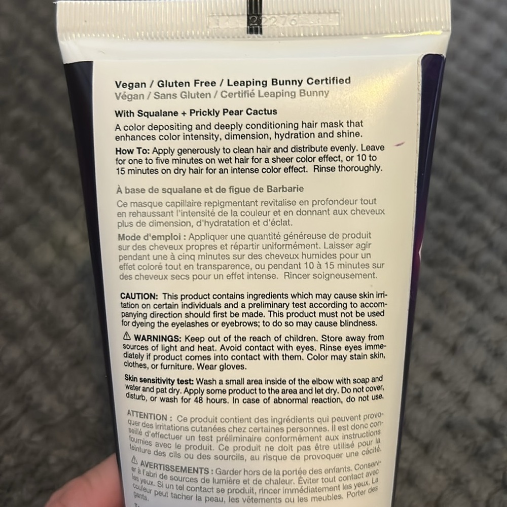 NWT.  IGK Color - Color Depositing Mask - Intense Violet.  6.0 fl oz - Picture 2 of 3